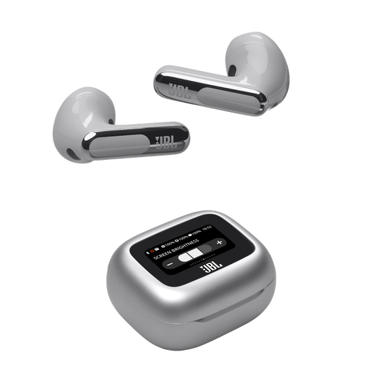 JBL Live Flex 3 - Silver - True wireless noise-cancelling open-stick earbuds - Detailshot 6